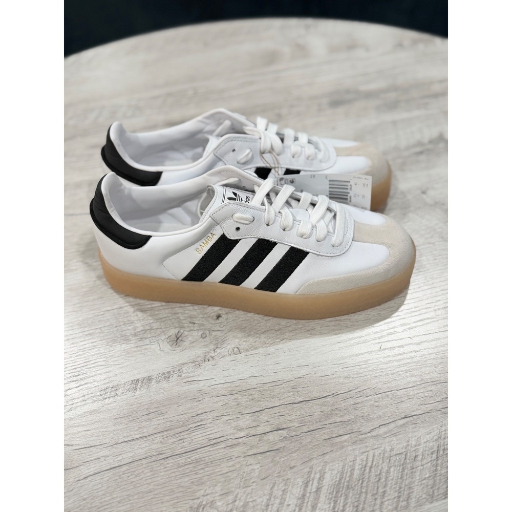 adidas Samba Women's Sneakers White Black Gum Sole - Picture 4 of 12